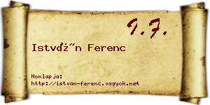 István Ferenc névjegykártya